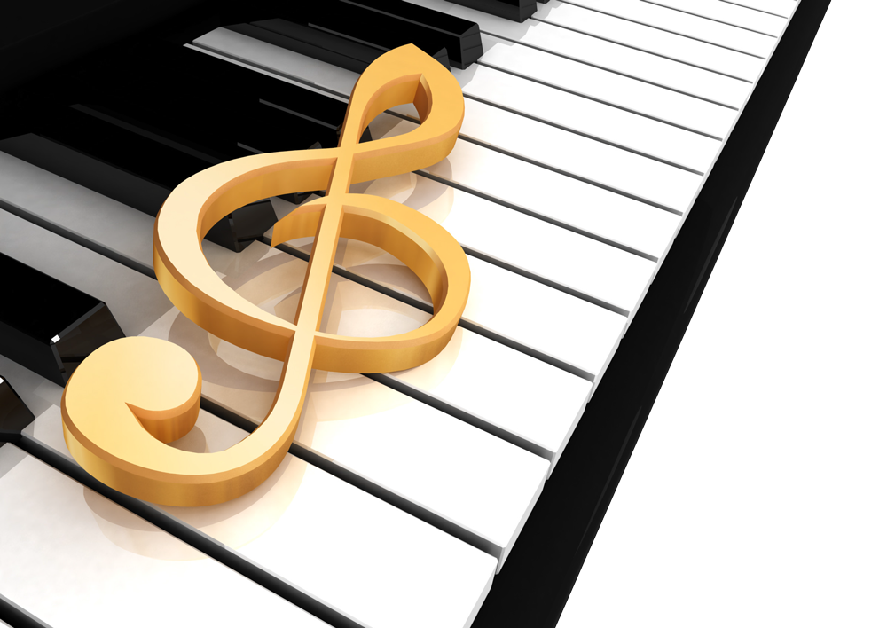 Klaviatur mit Notenschlüssel